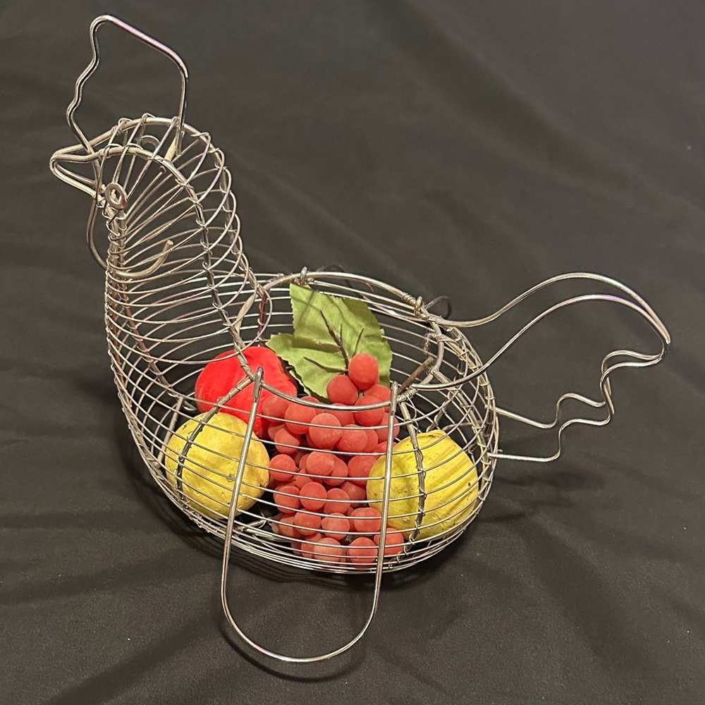 Silver Wire Chicken Basket